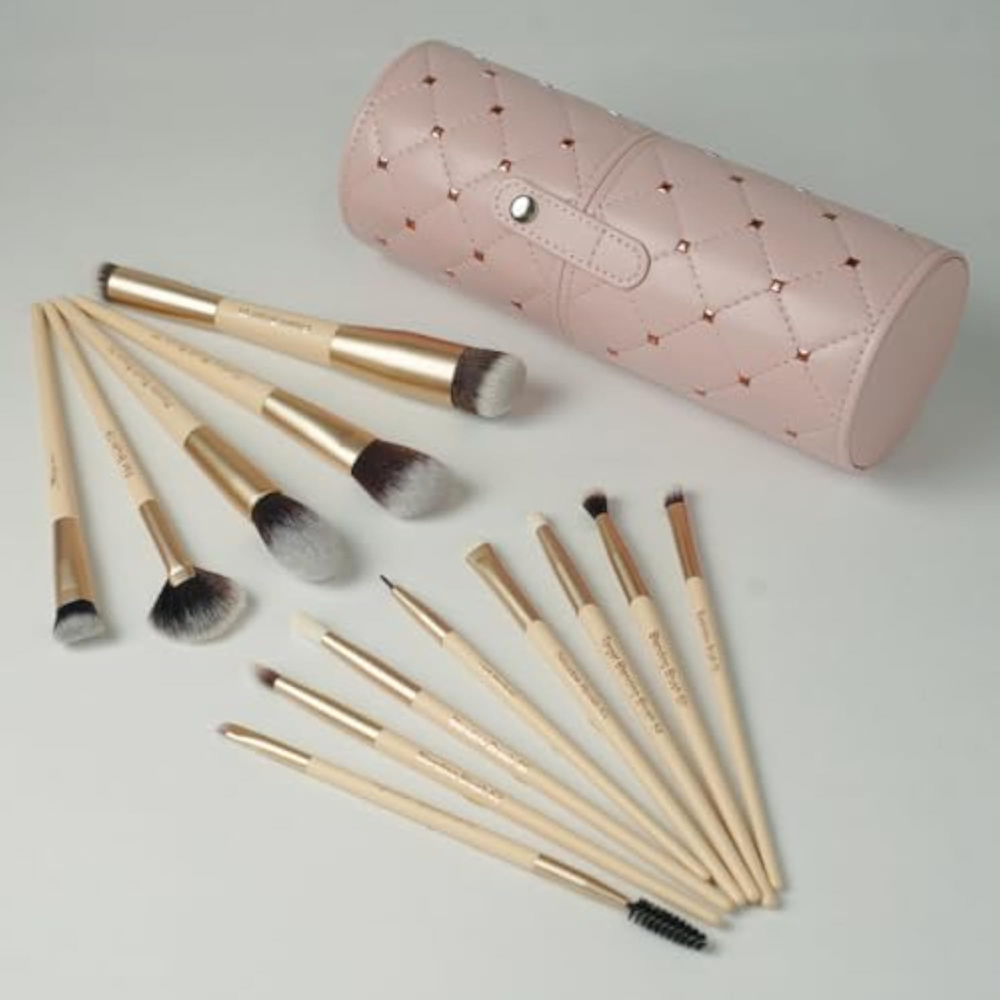 Pink Makeup Brush Cup Holder, Compact Organizer for Vanity