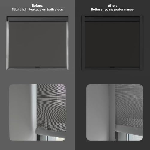 U Channel Aluminium Alloy Light Blocking Strips, Light Blockers for Window Shades and Blinds, Blackout Side Tracks for Bedroom 2 Pcs Customize(White-4PCS) - Thumbnail 2