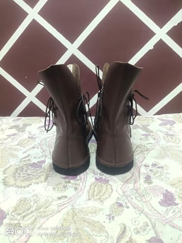 Image of Medieval Poulaine Leather Ankle Shoes - Handmade Roman Costume Footwear for Men - LARP, Renaissance, and Reenactment Boots.