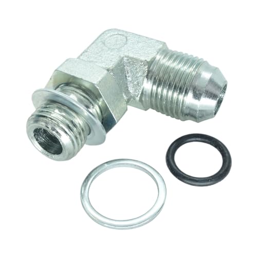 Image of 1 Piece Hydraulic Fitting 1 /2 Male JIC (3 /4 inch-16) X M16 x 1.5 Male Metric 90 Degree Elbow Adapter