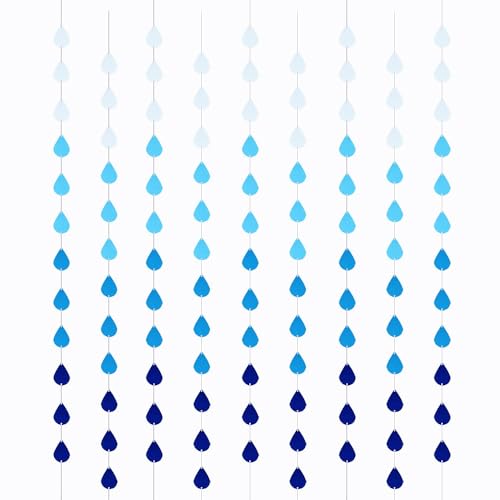 SaktopDeco 9 Pack Felt Raindrop Garland Raindrops Banner Hanging Raindrop Bulk for Baby Shower April Party Decorations