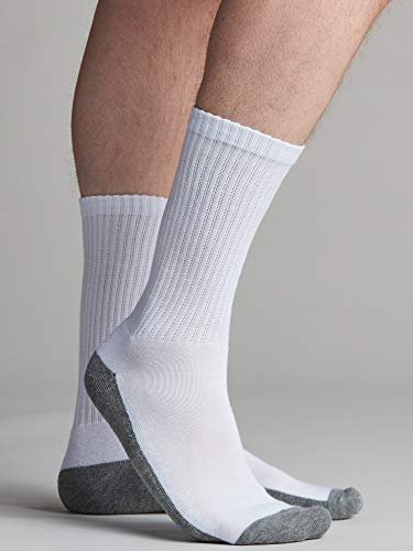 Bolter 18 Pack Men's Athletic Crew Socks For All Day Comfort Fully Synthetic (8-12, White) #TOP4