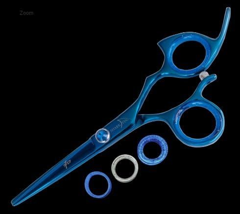 Sharkfin Shears Professional Right Handed Non-Swivel Blue 5.5" Scissors
