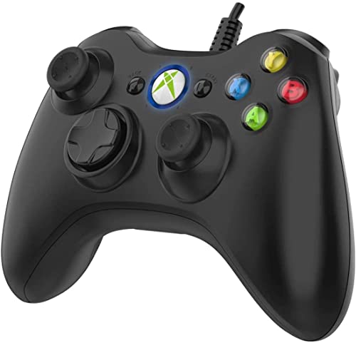 Wired Game Controller für PC und Xbox 360, PC Gamepad Joystick mit Dual Vibration für Windows 7/8/10/XP Microsoft Xbox360/Xbox 360 Slim, USB Video Gaming Controller für Spiele mit Kabel Cover