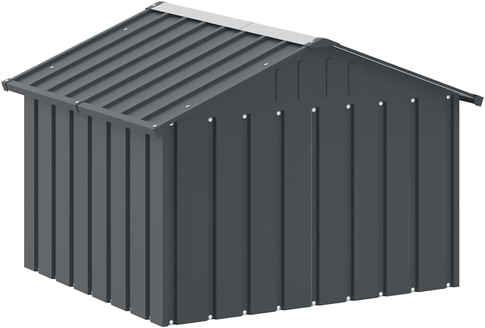 vidaXL Dog House Anthracite Galvanized Steel 45.9x40.6x32.1 in Durable
