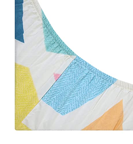 Image of Jashan Elastic King Size Fitted bedsheets with 2 Pillow Cover | King Size bedsheets | 100% Glace Cotton | Fitted bedsheet Cotton King 72 inch x 78 inch inches (Double Elastic Bedsheet, Multi-23)