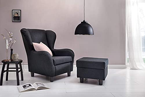Ohrensessel Furniture for Friends Möbelfreude Doluna in Anthrazit