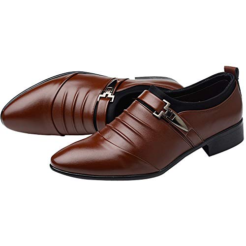 IQYU Herren Lackschuhe Schnürschuhe rutschfeste Business Anzugschuhe Herren Herren Klassischer Anzugschuhe Fahren Freizeit Walkingschuhe Weiche Bootsschuhe