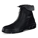 Paul Green Damen Stiefelette mit Lammfell, Frauen Biker Boots,Warm gefüttert,Winterstiefeletten,Winterschuhe,Ladies,Schwarz (Black),41 EU / 7.5 UK