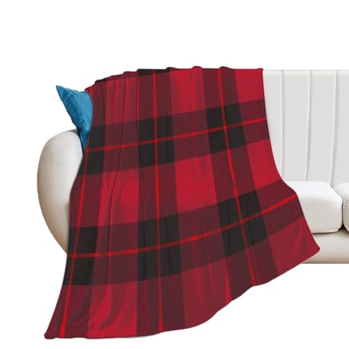 FNUPI Red Blue Taupe Plaid Blanket 30"*40"(76 * 100cm) Lightweight Thermal Flannel Cozy Throw Blankets Bed Throws Home Decor for Couch Sofa Chair Living Room Travel