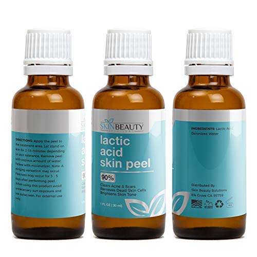 Lactic Acid Peel 90% Skin Chemical Peel- At Home Peel-Alpha Hydroxy (Aha) For Acne Scars, Skin Brightening, Wrinkles, Dry Skin, Age Spots, Uneven Skin Tone, Melasma, Clogged Pores, Blackheads (1Oz) #TOP1