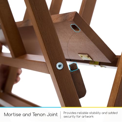 Image of MEEDEN Art Storage Print Rack: Folding Beech Wood Display Rack for Artwork | Art Drying Rack for Posters, Canvas Boards, Prints, Panels, Art Organizer Rack for Artist Studio Office Home Gallery, Walnut