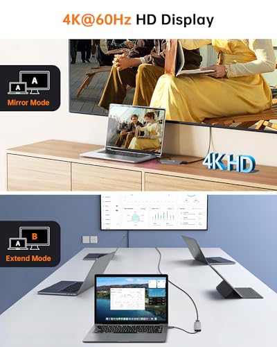 Image of NOVOO USB C Hub 5 in 1 with HDMI 4K Adapter, 2 USB 3.0 Ports, 1 SD Memory Port, 1 microSD Card Reader