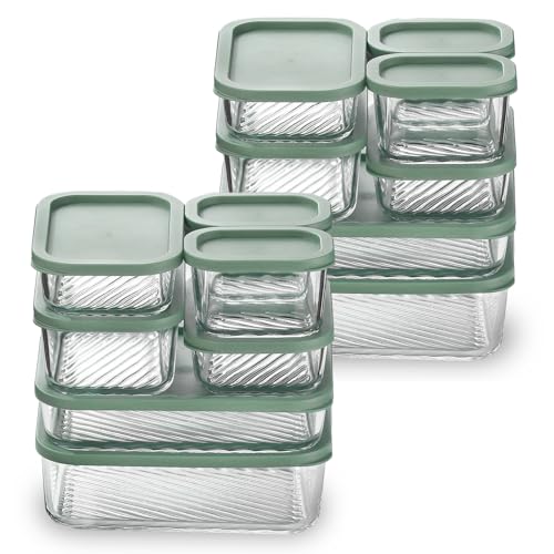 EATEX 14-Pack Glass Meal Prep Containers