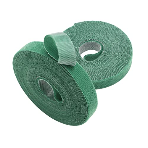 YEJAHY 2 Rollos de Cinta para Amarrar Plantas - Agarres Fuertes Reutilizables y Ajustables - Ayuda para Escalar Plantas Resistentes a la Intemperie - 10 mm x 10 m (Verde) Cover