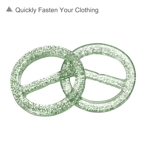 Image of uxcell Plastic Tee Shirt Clips, Round Bling Resin Scarf Ring Buckle, Fashion Tie Circle Clip