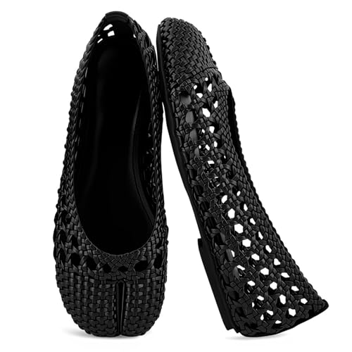 Image of VBDB Mesh Ballet Flats for Women Split Toe Tabi Flats Wide Width Mesh Flats Low Heel Casual Ballerina Comfortable 2026 Spring Summer Shoes