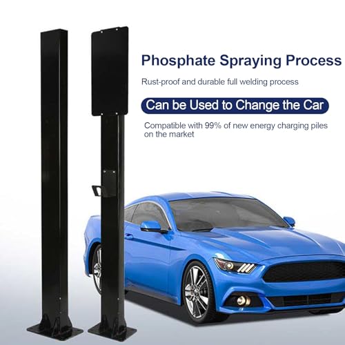 Support de borne de recharge VE blanc 170cm pour stationnement extérieur