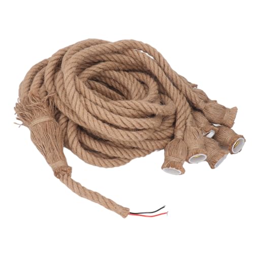 Lámpara de cuerda de cáñamo retro con 8 cabezas ajustables de estilo vintage 6