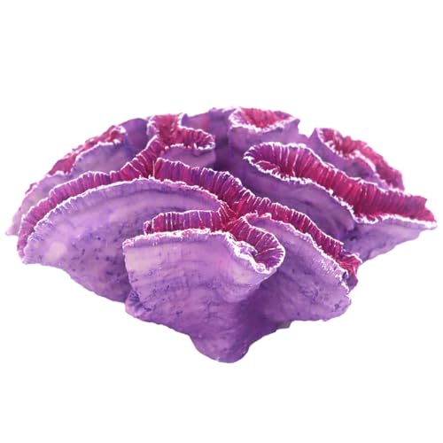Image of Ulifery Coral Reef Aquarium Decorations Big Fish Tank Ornaments, Pink and Purple