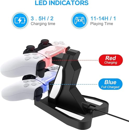 A base é adequada para PS5 gamepad, TwiHill, suporte de gamepad dual PS5 e acessórios PS5 (Preto)