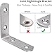 YUMORE L Bracket Corner Brace, 6Pcs 65x65mm Joint Right Angle Brackets Heavy Duty Stainless Steel 90 Degree Bracket Fastener for Wood Shelves Chair Tables Dressers Furniture with Screws