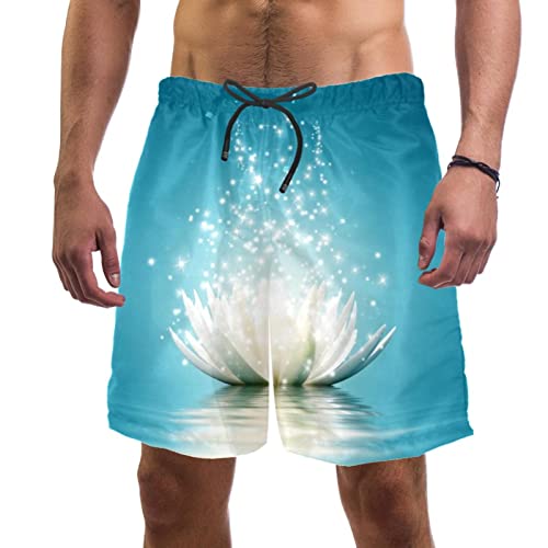 Short de plage fleur de lotus maillot de bain hommes JDEZ d'été