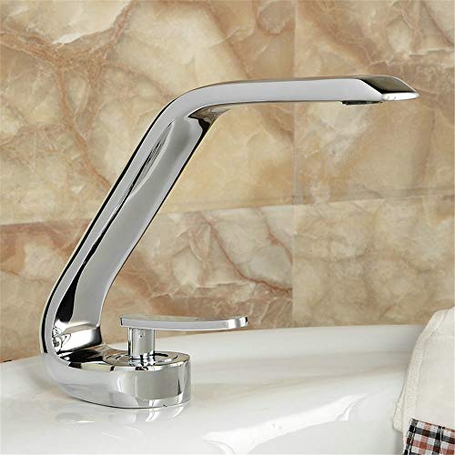Mitigeur de lavabo de salle de bain fini chrome poli haute brillance