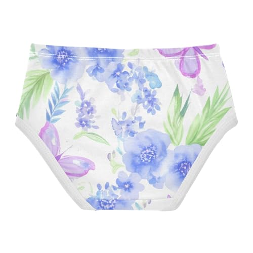 Flowers Butterflies Pastel Blue Girls Underwear Toddlers 2t Cotton Panties for Girl Colorful Briefs Undies Kids2