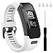 Wizvv Compatible Bands Replacement for Garmin Vivosmart HR, with Metal Buckle Fitness Wristband Strap,White