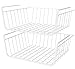 Lot de 2 boîtes de rangement pour rangement sous étagère avec panier à suspension pour cuisine, distribution, bureau, bibliothèque, armoire et salle de bains