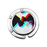 adalya tobacco flavors Größe: Durchmesser 4,5 cm. Niedlicher Faltbarer Geldbeutel-Aufhänger-Haken für Tisch, Abstrakter monochromer Glitch-Effekt Blackwhite Fresh Funky Handtaschenhakentisch-Tasche