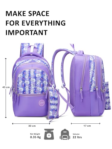 Image of Lavie Sport Whisker Backpack | 22 Liters | Rain Cover | Gift for Biys & Girls