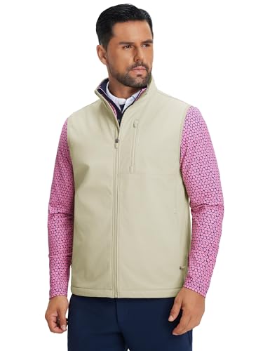 Image of M MAELREG Mens Vests Outerwear Windproof Lightweight Softshell Vests Zip Pockets Sports Sleeveless Jacket Golf Vests for Men