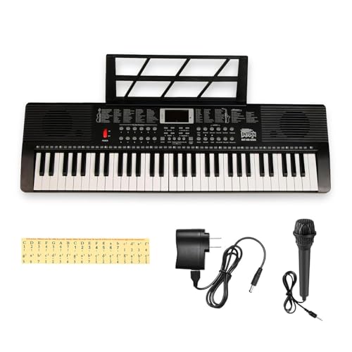 Image of INTERN Digital Keys Electronic Piano Keyboard | LED Display, Mic & Adapter | Music Keyboard for Experts & Beginners with 255 Rhythms, 255 Tones, 60 Demo Songs. (61 keys)