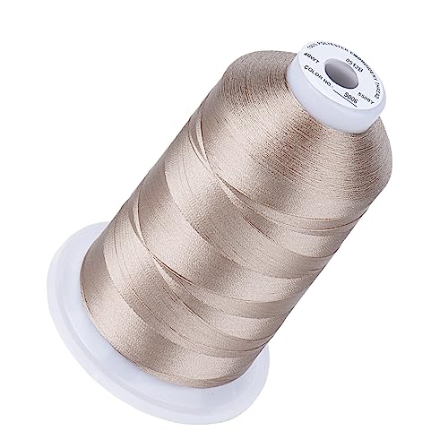Image of Simthread 5000M 40WT Polyester Embroidery Thread, Champagne S006 | 5000M 40WT polyester thread feeds smoothly for machine embroidery, monograms, logos, patches and quilting.
