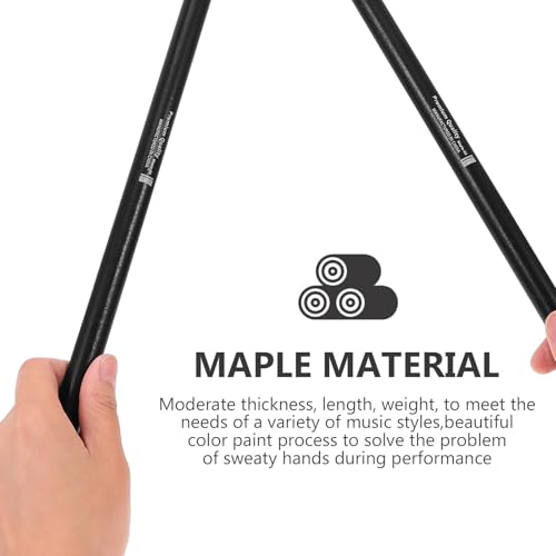 2 pares de baquetas de arce negro para batería, herramienta de percusión para principiantes, punta en forma de gota de agua para tono y agarre suave, ideal para desarrollo de habilidades y creatividad musical miniatura 5