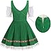 GRAJTCIN Oktoberfest Costumes Women Velvet German Bavarian Dirndl Dress Beer Maid Outfit for Halloween Carnival (XL, Green)