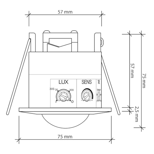 Détecteur de mouvement SEBSON intérieur encastrable HF plafond 1200W