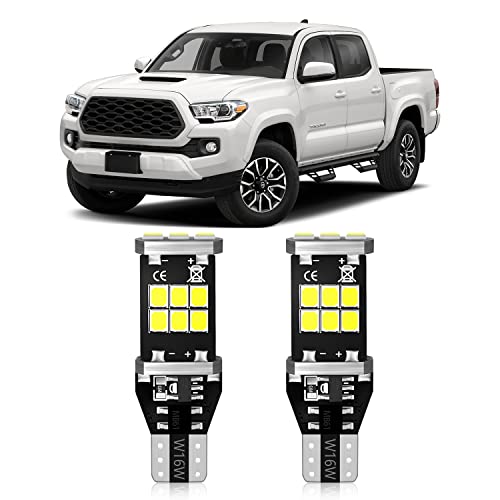 MEALAM T15 921 912 906 LED Bulbs 2835 Chipsets Compatible with 2005-2017 2018 2019 2020 2021 Toyota Tacoma Back Up Reverse Lights Xenon White, Pack of 2