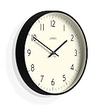 JONES CLOCKS® Studio Runde Wanduhr – Runde Uhr – Moderne Uhr – Designer Wand Uhren – Küchenuhr – Wohnzimmeruhr – Bürouhr – Leicht ablesbares Zifferblatt – 30cm (Schwarz) – Bild 2
