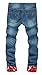 NITAGUT Men's Ripped Slim Fit Tapered Leg Jeans Blue-US 28