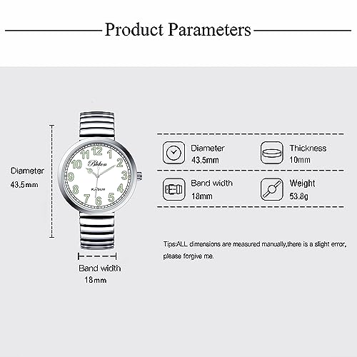 Montre tendance PC21J à cadran large et bracelet extensible sans fermoir
