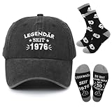 Utensilsto Geburtstagsgeschenk für Männer 50, Lustige Angler Geschenke zum Mann Baseball Cap und Lustige Socken Herren Geburtstagsgeschenke Vatertagsgeschenk für Papa,Opa,Ehemann