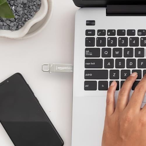 Image of Amazon Basics 64 GB USB 2.0 Pen Drive |Flash Drive | with Key Ring (Metal)