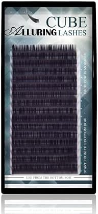 Eyelash Extension Alluring CUBE Flat Lashes Ellipse Matte Finish Lashes C Curl Thickness 0.20mm (C - 0.20 x 15mm)