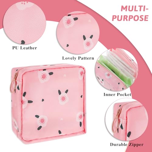 Image of 2 Pcs Sanitary Napkin Storage Bag, Portable Reusable Period Pouch for Women, Tampon and Menstrual Pad Holder With Zipper, Nursing Pad Kit for Teen Girls Feminine Care