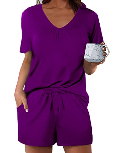 Avidlove Womens Pajamas Sets Comfy Short Sleepwear Ladies Loungewear Pjs 2 Piece Lounge Set Women S~Xxl Purple #TOP6