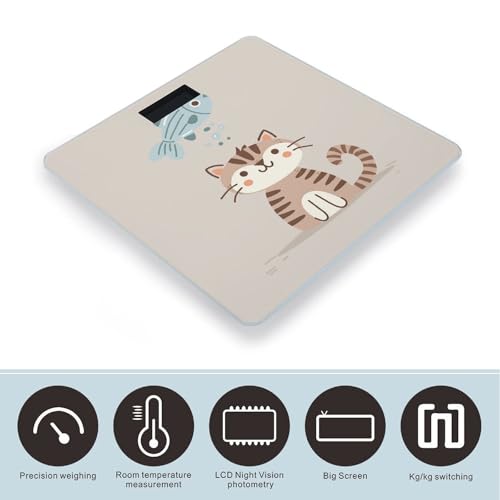 Balanza digital para cuerpo Cat and Fish con vidrio templado miniatura 3