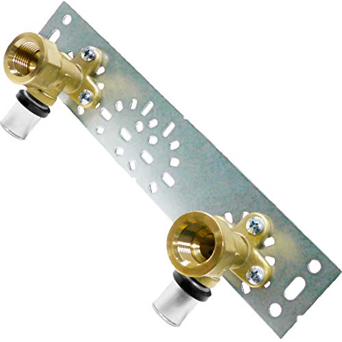 'Pipetec 2x Press Wall Brackets 16x2 mm Inch on Mounting Plate, Certified According to German DVGW TH
